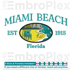 miami beach embroidery file