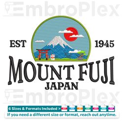 japanese mount fuji embroidery design file