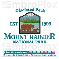 mount rainer national park embroidery file