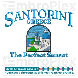 santorini greece machine embroidery design