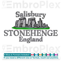 stonehenge landmark machine embroidery design