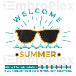 welcome summer embroidery design