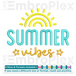 summer vibes embroidery file