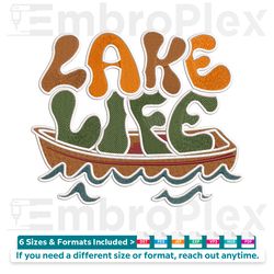 lake life embroidery design