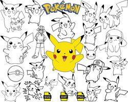 pokemon svg, pikachu svg, pikachu vector, pikachu bundle svg