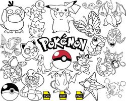 pokemon svg bundle, charizard svg, gyarados svg, pikachu svg, charmander svg