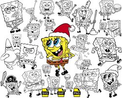 spongebob svg, spongebob bundle, sungerbob svg, character svg