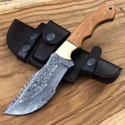 handmade damascus steel tracker knife