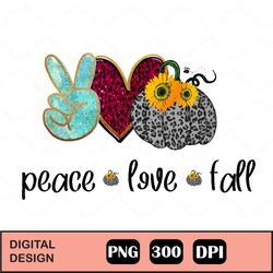 peace, love, fall, pattern pumpkin png/digital download/sublimation