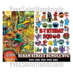 200 sesam street bundle svg, disney svg, street monsters