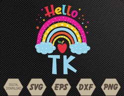 rainbow tk teacher transitional kindergarten back to school svg, eps, png, dxf, digital download