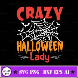 crazy halloween lady svg / silhouette cricut / vinyl cut file / fall