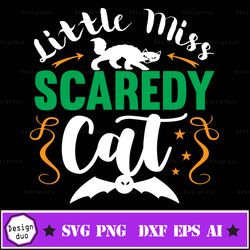 little miss scaredy cat svg | digital print file | halloween sublimation