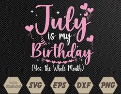 july is my birthday yes the whole month funny july birthday svg, eps, png, dxf, digital download