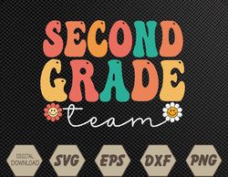 second grade team retro groovy vintage first day of school svg, eps, png, dxf, digital download