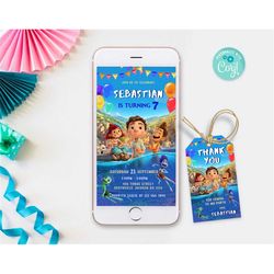 kids phone birthday invitation template, kids phone birthday invitation, kids electronic invite, phone invite