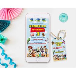 kids phone birthday invitation template, kids phone birthday invitation, kids electronic invite, phone invite