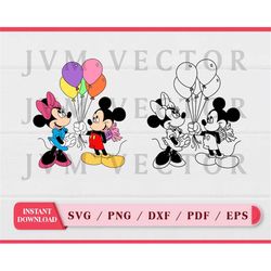 mouse balloons svg, clipart, digital file