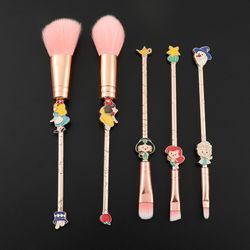 princess snow white aisha cinderella makeup brush sets 5pcs  cosmetics beauty tools cosplay with bag for girls