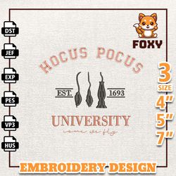 hocus pocus university, happy halloween embroidery, hocus pocus embroidery, hocus pocus embroidery, sanderson sisters,