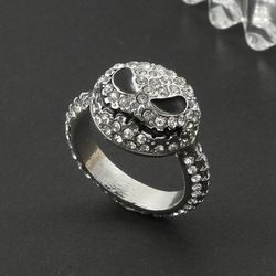 The Nightmare Before Christmas Accessories Jack Skellington Crystal Rings Hip Hop Fashion Accessories