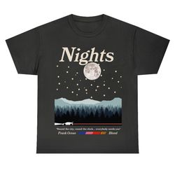 frank ocean blond nights short sleeve t shirt front design , blond album , blonded , music gift , cool gift ideas