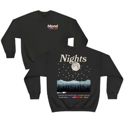 frank ocean blond nights sweatshirt front  back design , blond album , blonded , music gift , cool gift ideas