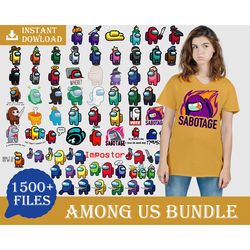 1500 among us birthday bundle, among us layered svg_png clipart, among us svg cutting files for cricut silhouette, among