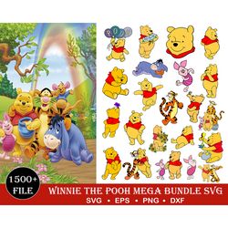 1500 winnie the pooh svg, winnie the pooh bundle, disney svg, pooh bear svg, trigger svg, igor, piglet svg pooh bear cri