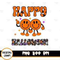 happy halloween png-halloween sublimation digital design download-ghost png, spooky season png, fall png, retro hallowee