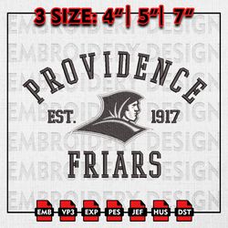 ncaa providence friars embroidery files, ncaa embroidery designs, providence friars machine embroidery pattern