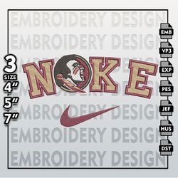 ncaa embroidery files, nike florida state seminoles embroidery designs, florida state seminole, machine embroidery files