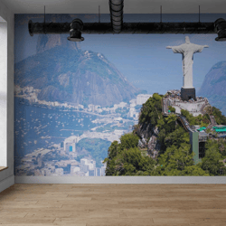 aerial view wall mural rio-de-janeiro christ