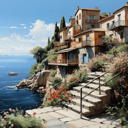 exquisite floral vista: cliffside hamlet