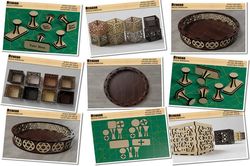 wooden stamps / laser cut boxes / round decorative tray svg dxf cdr ai 500