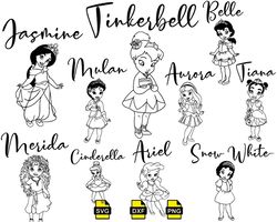 disney baby princess silhouettes, princesses online