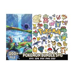 100 pokemon bundle svg, pokemon alphabet svg