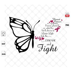 breast cancer is a journey, butterfly, butterfly svg, breast
