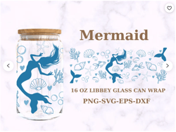 mermaid 16 oz libbey glass can wrap svg, mermaid beer glass can wrap, heart svg, instant download
