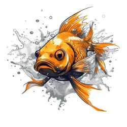 goldfish png sublimation design -goldfish instant digital downloads