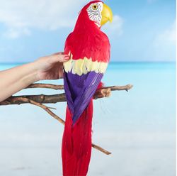 life size tropical red artificial macaw parrot