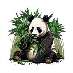 panda png sublimation design -panda eating bamboo instant digital downloads