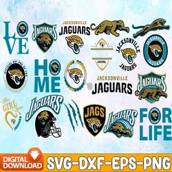 Bunlde 20 Files Jacksonville Jaguars Football team Svg, Jacksonville Jaguars Svg, NFL Teams svg, NFL Svg, Png, Dxf, Eps,