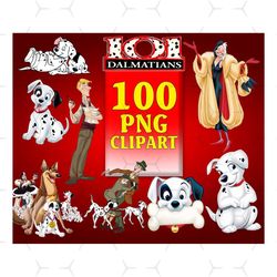 101 dalmatians clipart bundle, cruella dogs, disney clipart, 101 dalmations, cruella png