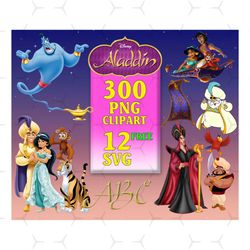 300 aladdin clipart png, jasmine png bundle, disney png, princess png, aladdin png, genie png, princess jasmine png