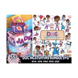 55 doc mcstuffins bundle svg, disney svg, kids svg