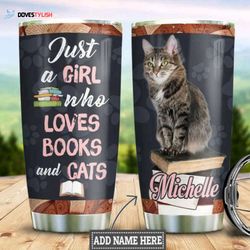 book lover personalized stainless steel tumbler, personalized tumblers, tumbler cups, custom tumblers