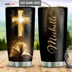 personalized book faith stainless steel tumbler, personalized tumblers, tumbler cups, custom tumblers