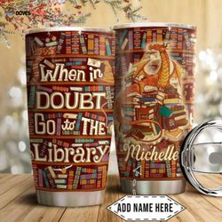 book dragon personalized stainless steel tumbler, personalized tumblers, tumbler cups, custom tumblers