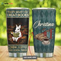 rabbit books personalized kd2 stainless steel tumbler, personalized tumblers